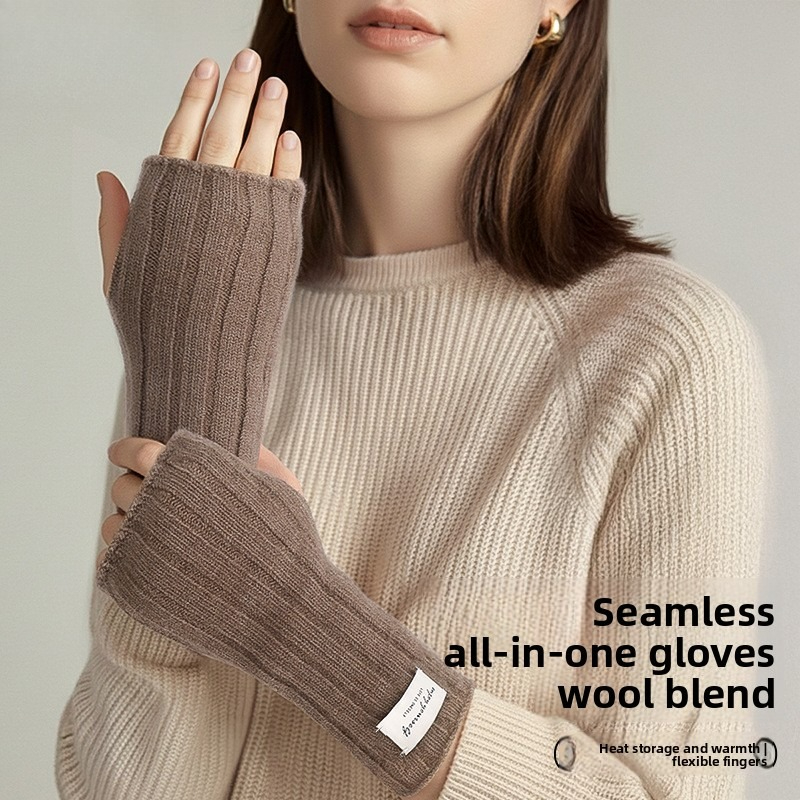 Winter Fingerless Knitted Glov - Wool Glove Lined review and price