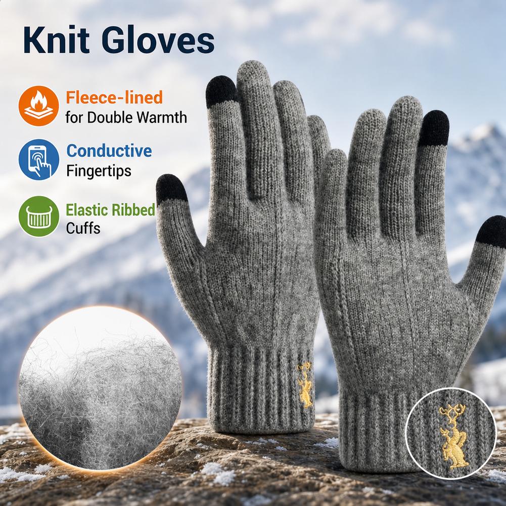 Winter Knit Gloves Touch Scree - Wool Glove Lined review and price
