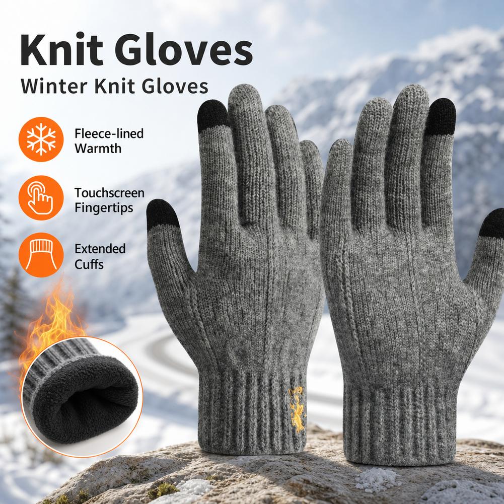 Winter Knit Gloves Touch Scree - Wool Glove Lined review and price