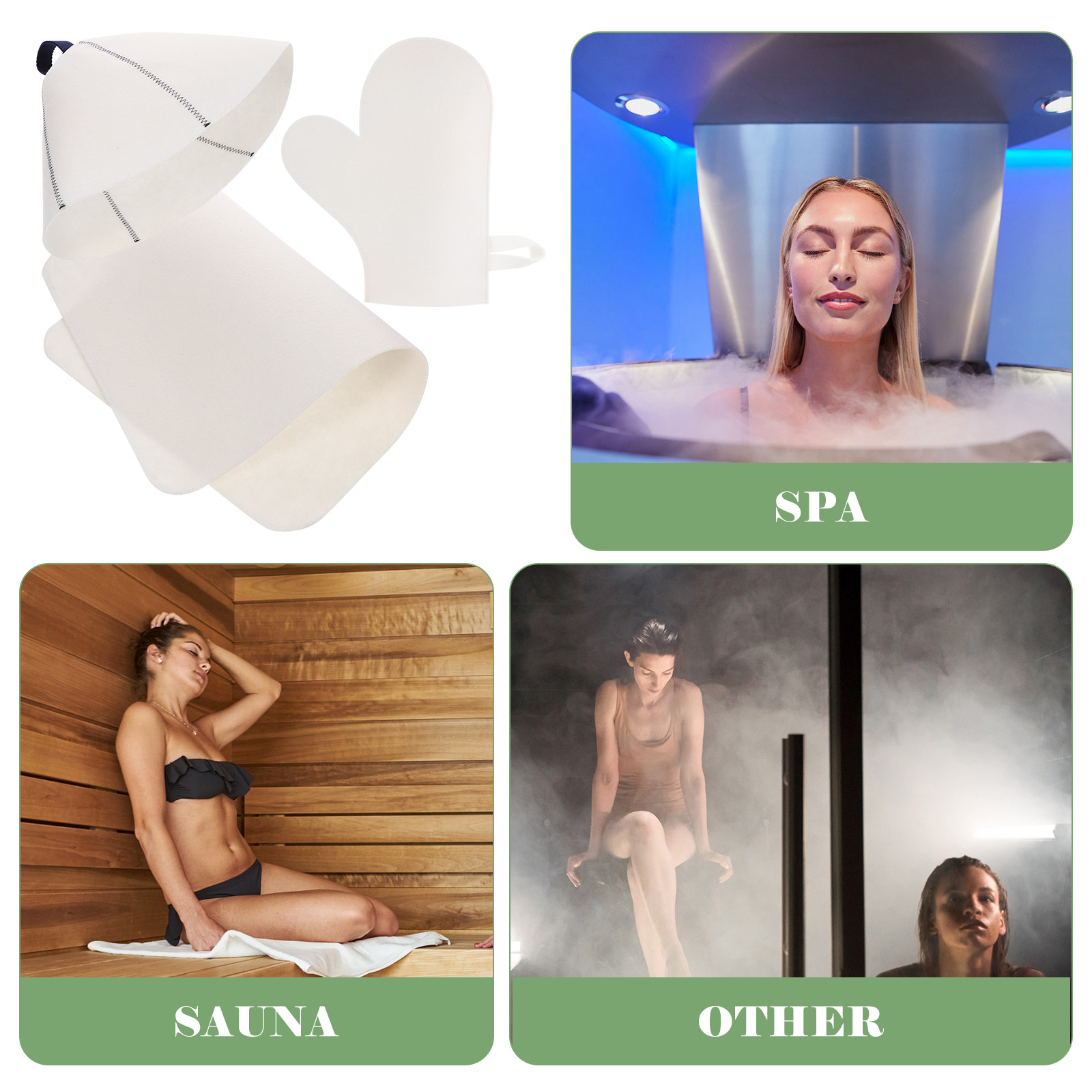 Felt Sauna Hat, Gloves & Mat S - Heat Resistant Glove review and price